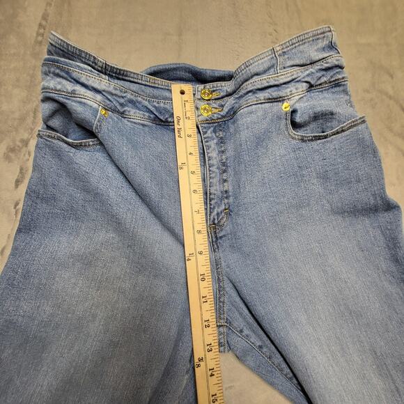 INC International Concepts Flare Jeans Womens 14/32 Blue High Rise Stretch Denim - Picture 7 of 10